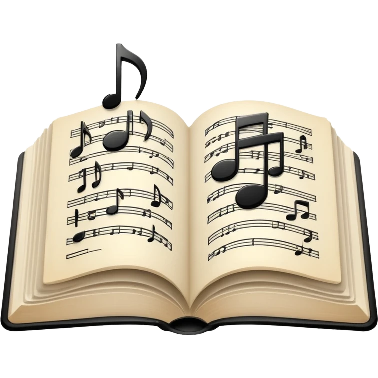 open book with musical notes above it emoji