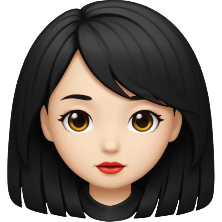 black shot hair girl emoji