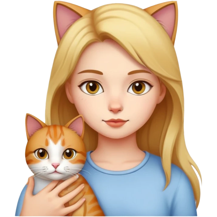 girl with cat emoji