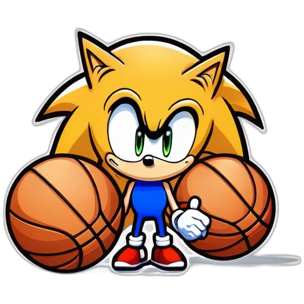 Sonic qui joue au basketball emoji