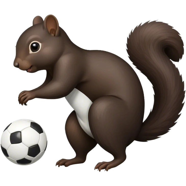 black squirrel playing soccer  emoji