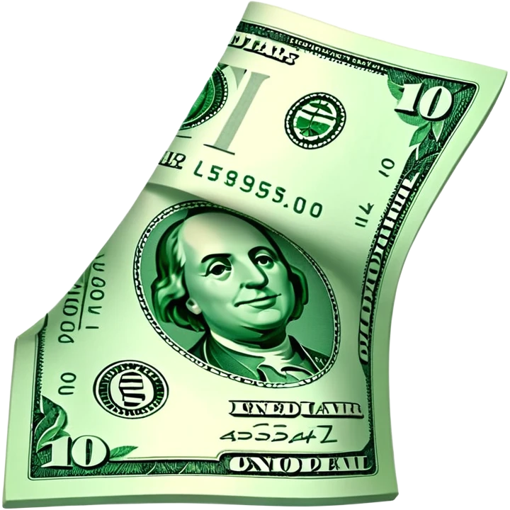 a dollar paper money emoji