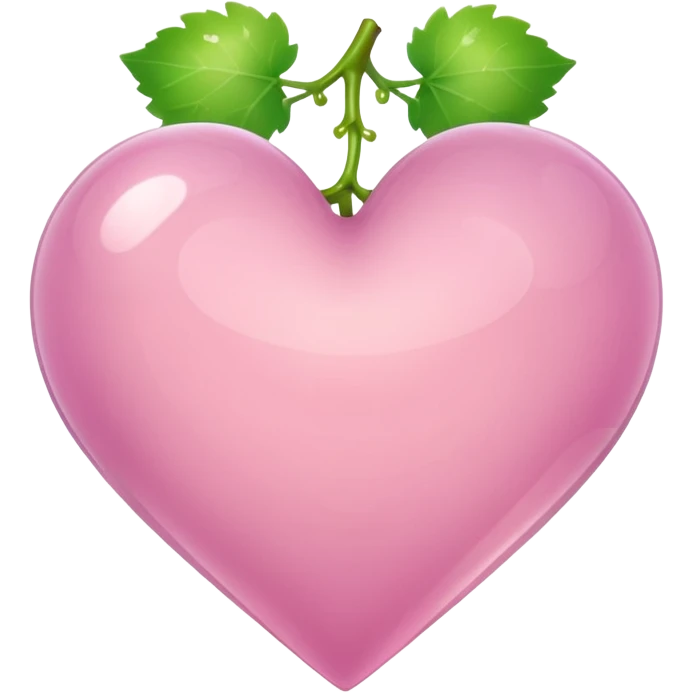 Pale pink heart with the grape emoji