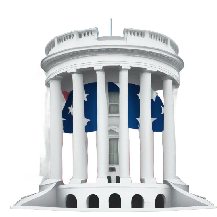 make a whitehouse with the american flag on top emoji