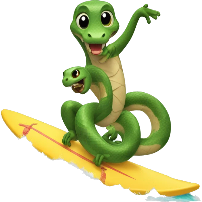 snake ridin a surfboard emoji