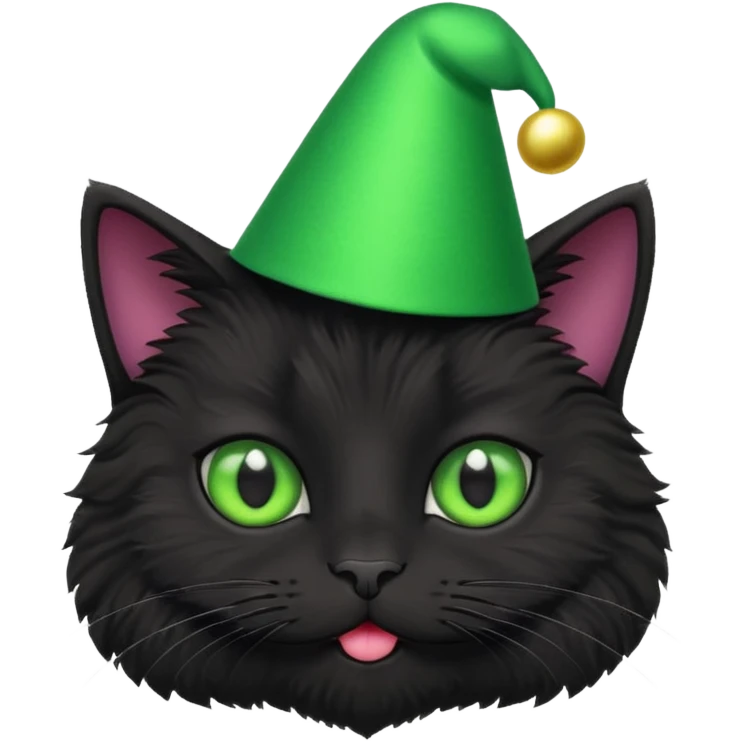 Black fluffy cat goes on holiday emoji