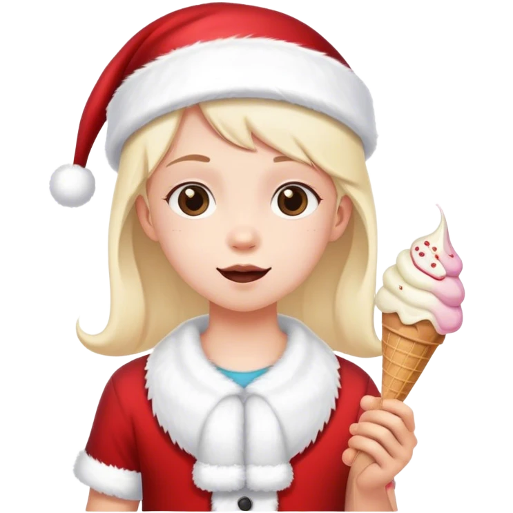 kid wearing santa hat while holding icevcteam and holding hands with girlfriends emoji