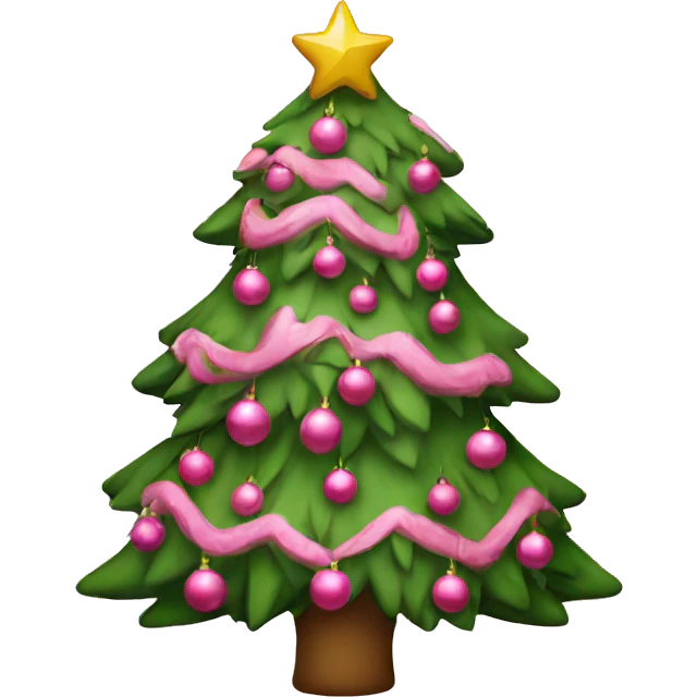 Christmastree with pink decor emoji