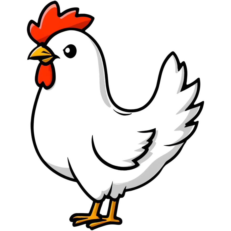 funny chicken head side view emoji