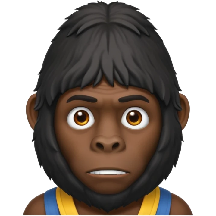 black men, with gorilla on his head emoji