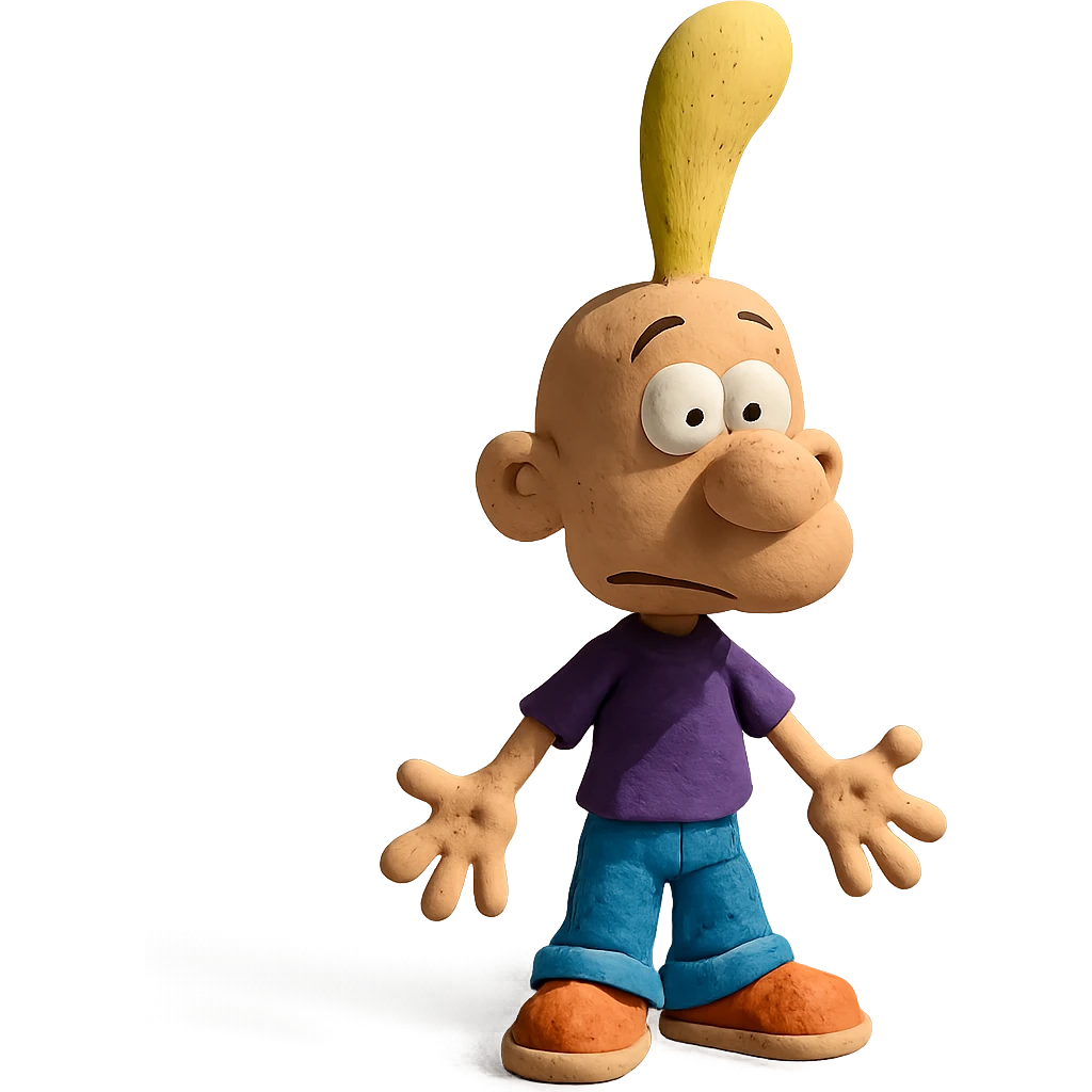 Titeuf character in claymation style emoji