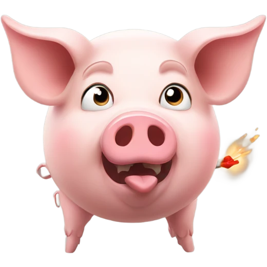 The pig is shooting and the trigger has a heart fire. emoji