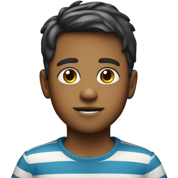striped shirt portrait of boy emoji