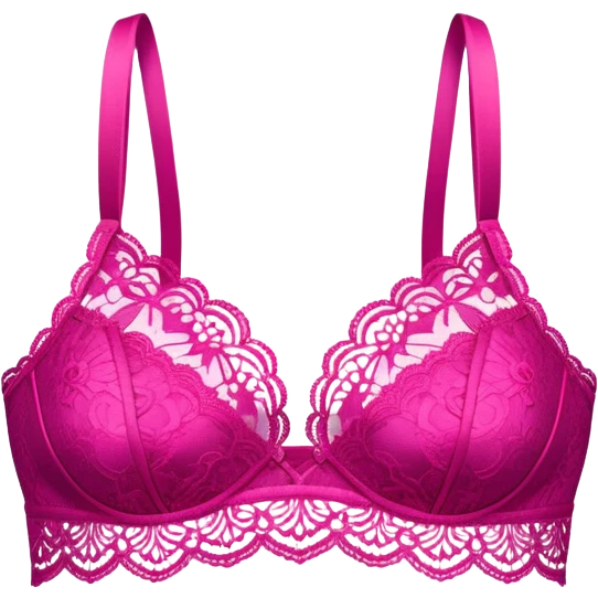 ultra realistic hot pink lace bralette emoji