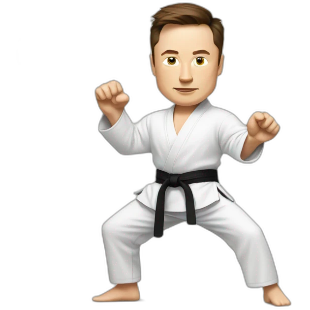 Elon musk in a karate pose emoji