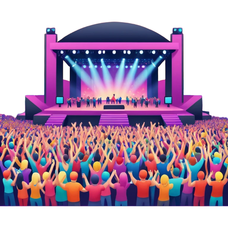 electronic music festival stage from air emoji