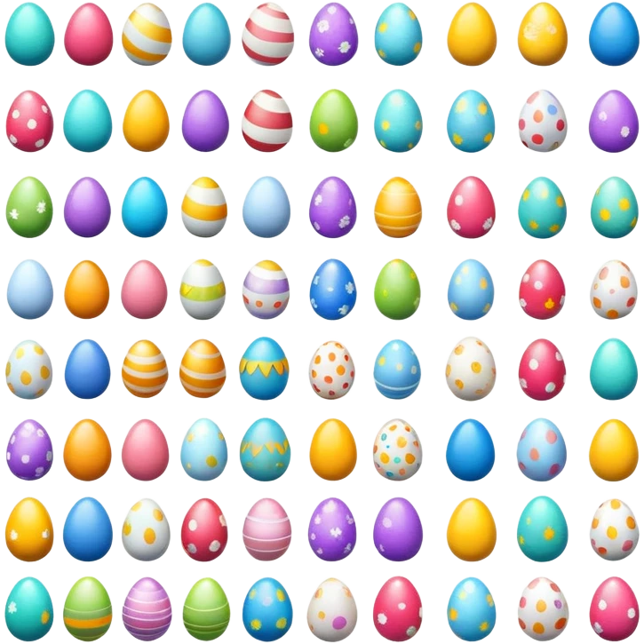 colorful decorated Easter eggs emoji
