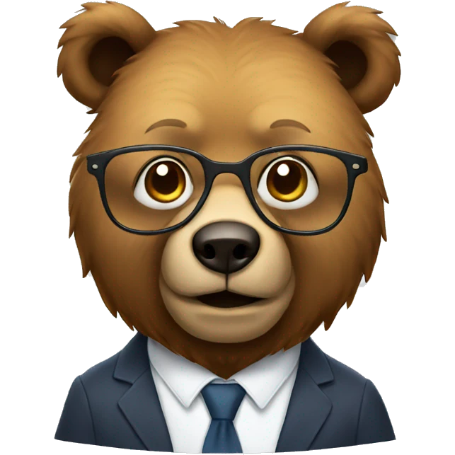 Bear with glasses  emoji