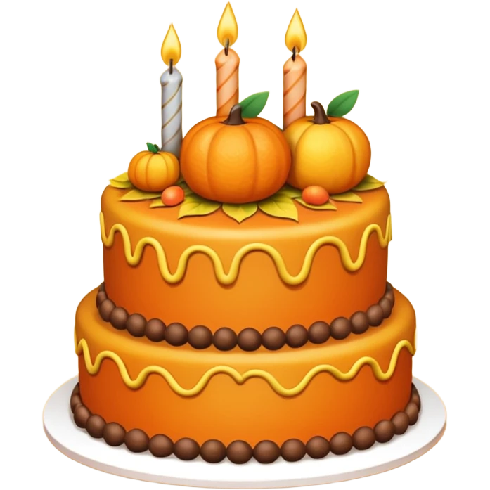 Autumn happy birthday cake emoji