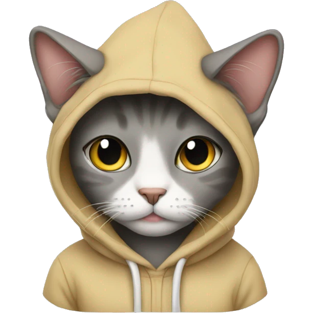 cat wearing a hoodie emoji