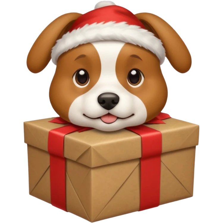 Dog in wrapped paper new yaer  emoji