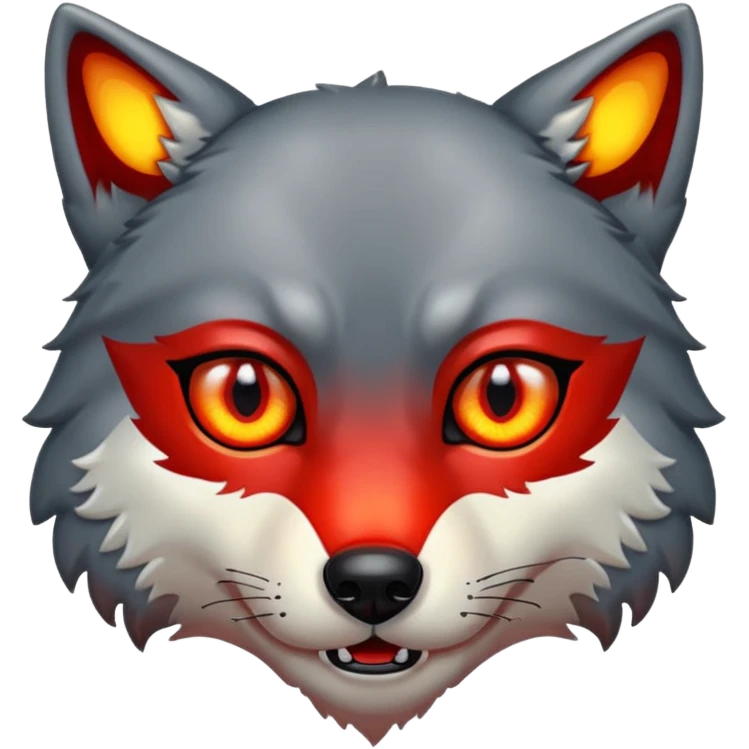 Wolf eyes glowing red only showing the eyes emoji