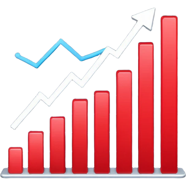 gráfico de ventas color rojo  emoji