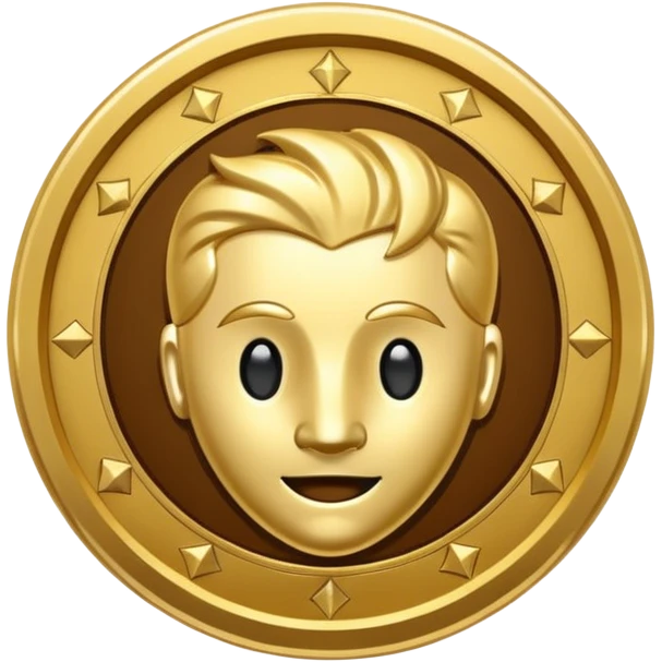 hey help me generate a flat golden token that has only ther head of my companies mascot in the center can you do that for me? emoji