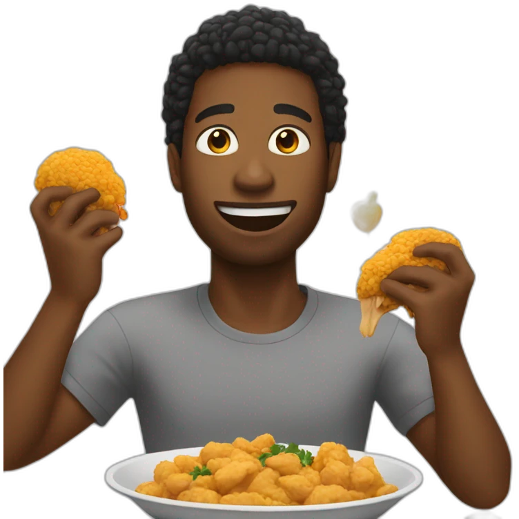 Black guy eating chiken emoji