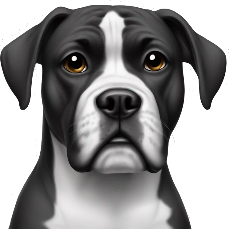 Dog boxer black and white emoji