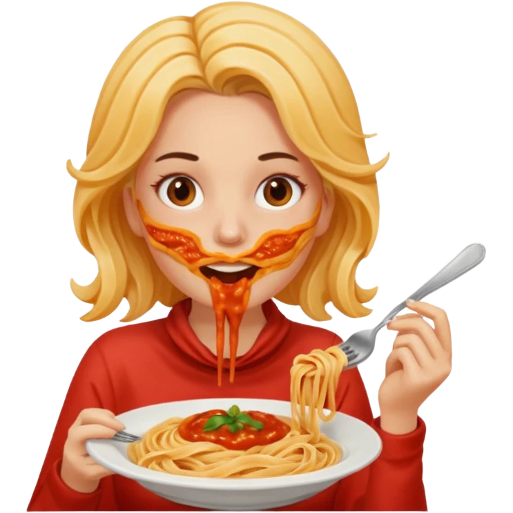 the woman who eats pasta emoji