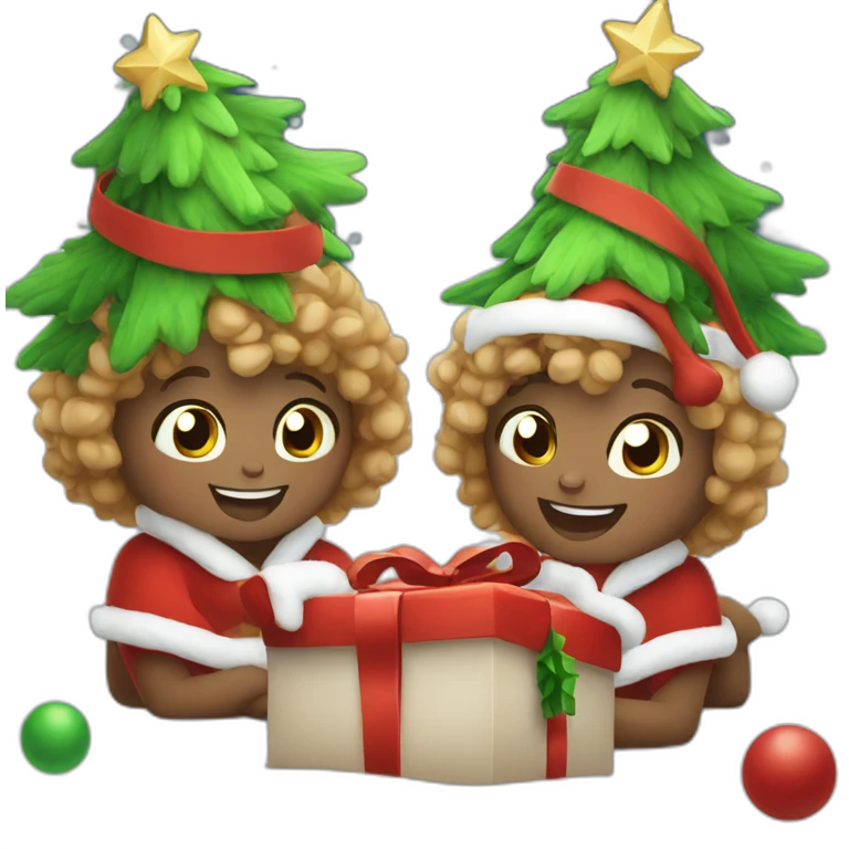 Cute unibranch celebrating christmas emoji