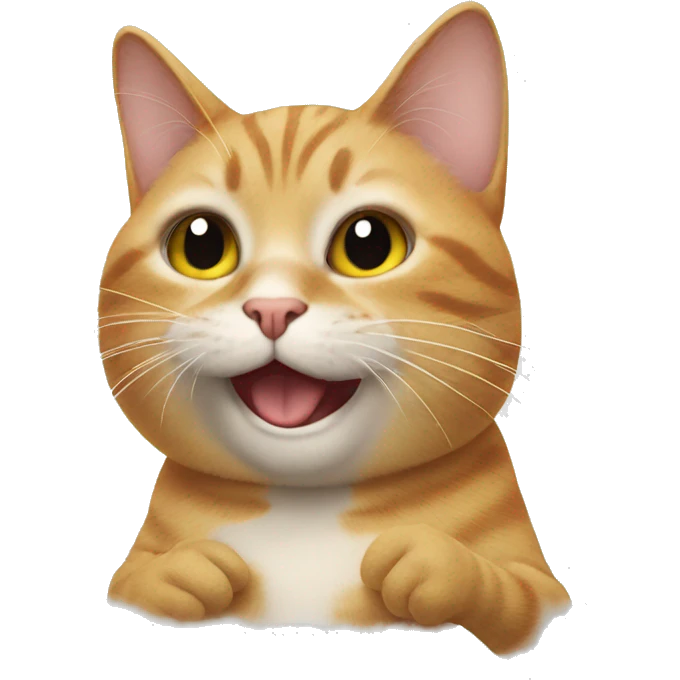 Cat flipping the bird emoji