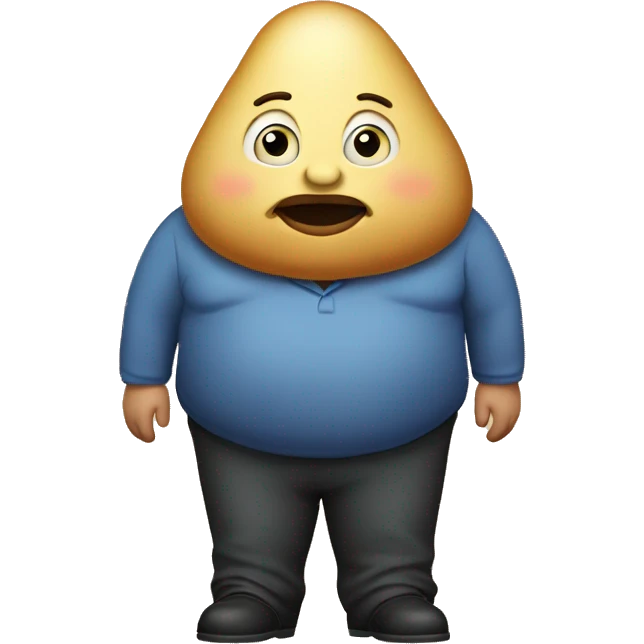 fat human full person with a potato as a head emoji