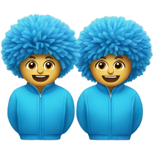 a pair of blue pompoms  emoji