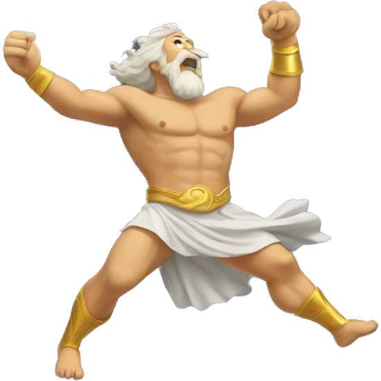 zeus throwing lightning bolts from a cloud emoji