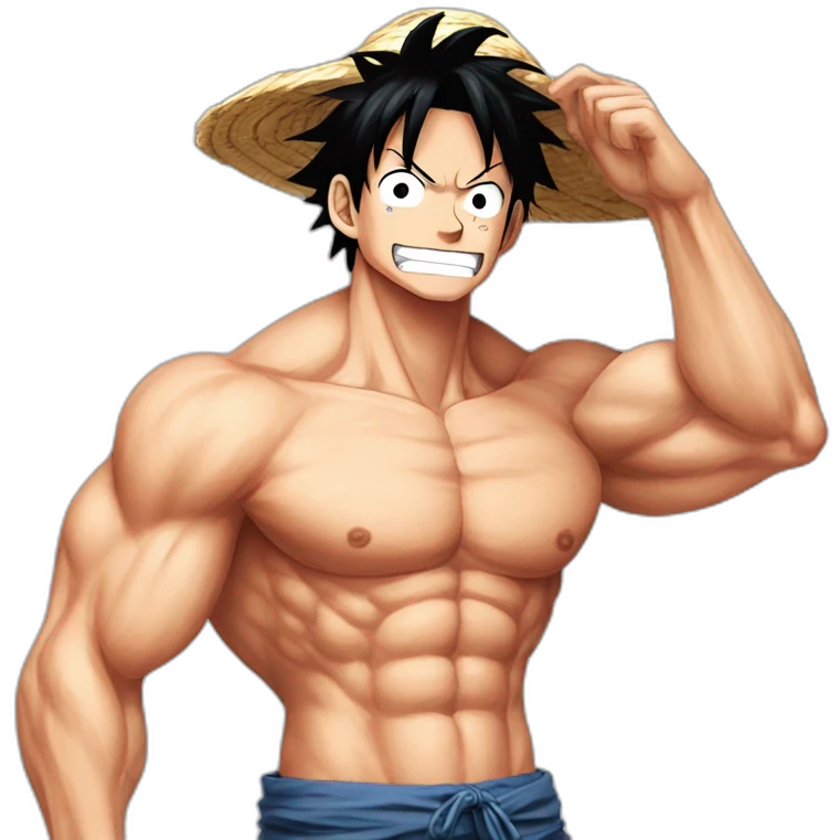 luffy com os musculos do baki emoji