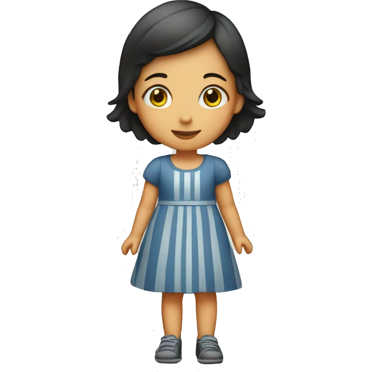 girl in a dress with road markings emoji