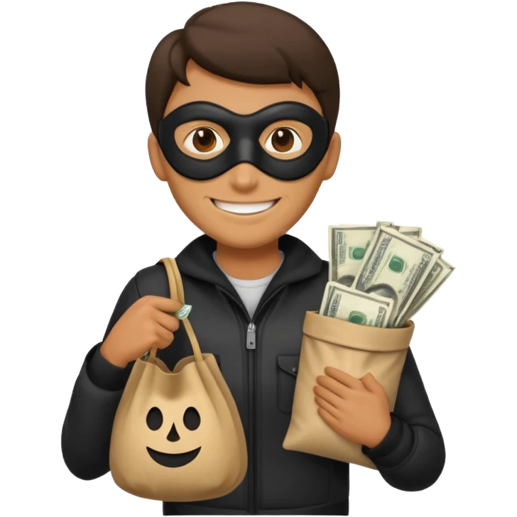 یه آدم قد بلند دزد ایموجی شکل هم باشه یه کیسه پول دستش یاشه emoji