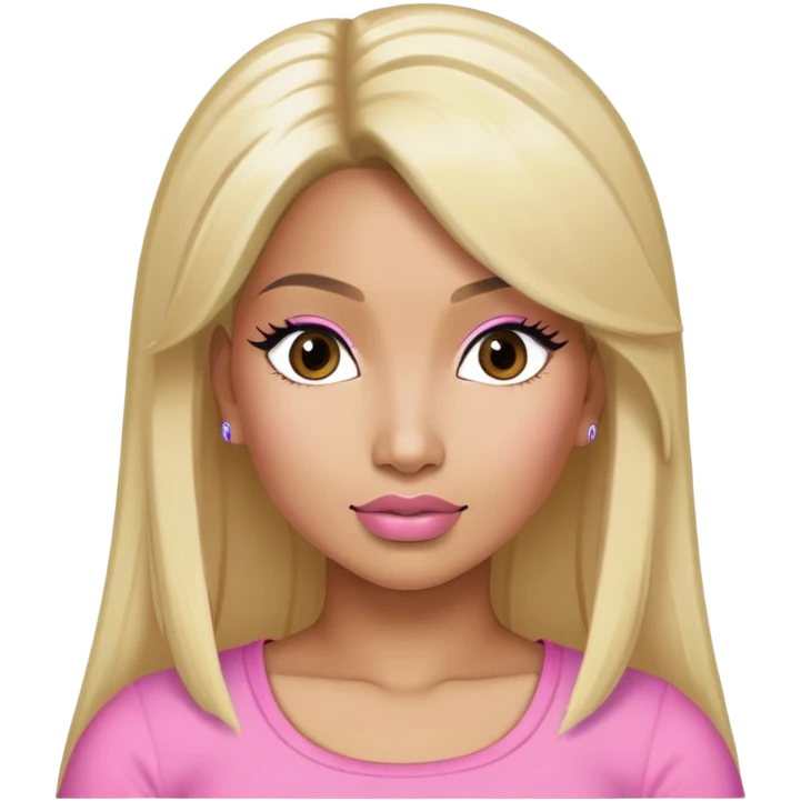 Nicki Minaj blond hair pink top emoji