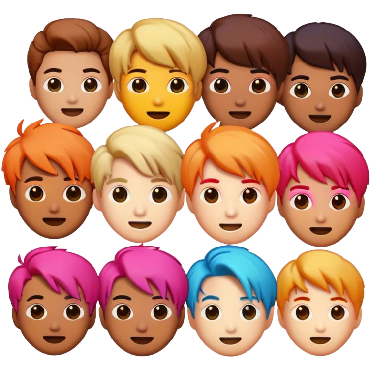 Cinematic Realistic BTS Pop Culture Emoji, featuring a dynamic, energetic portrayal of the acclaimed K-pop group rendered with vibrant textures and energetic, colorful lighting. emoji