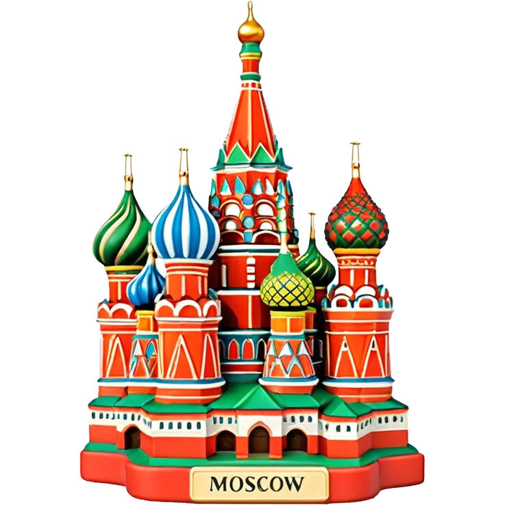 Moscow St. Basil's Cathedral in the form of a figurine souvenir on stand emoji