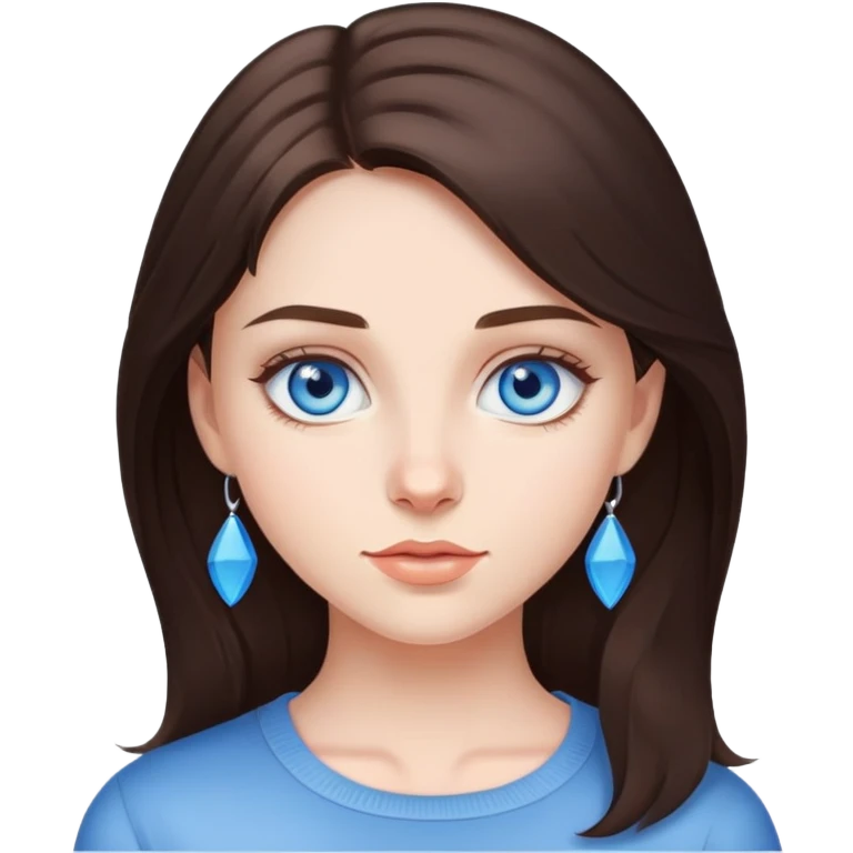 brunette girl with blue eyes emoji