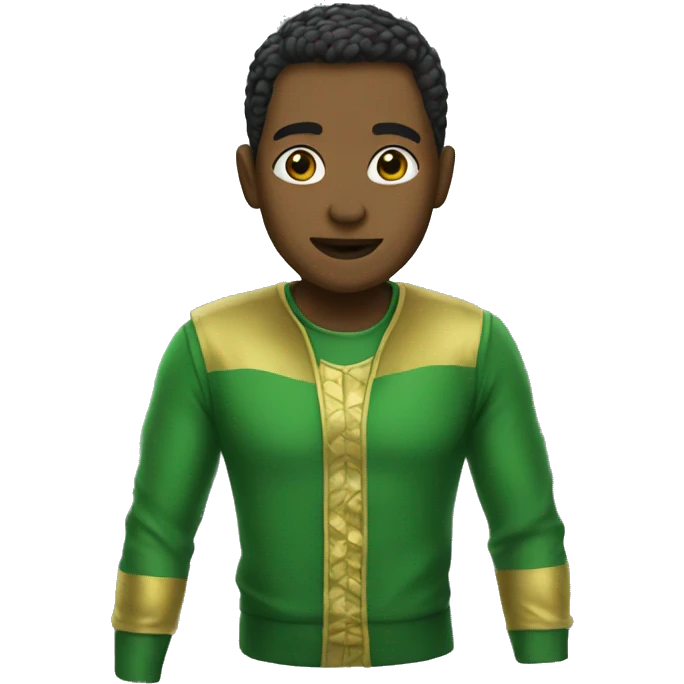 green and gold outfit emoji