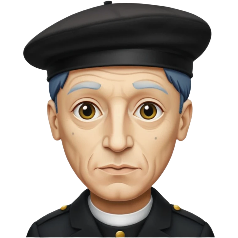 Pablo Picasso wear black berret hat emoji