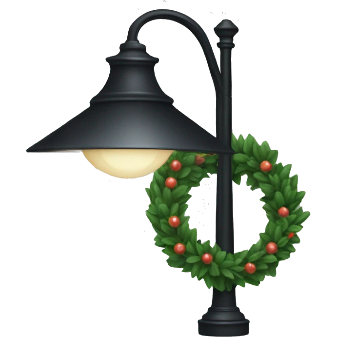 Black street lamp with wreath on it emoji