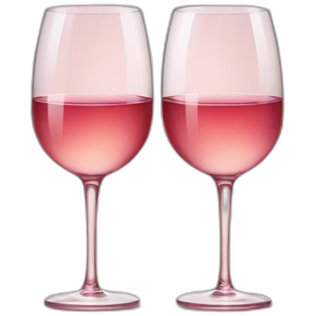 Two glasses of rose wine are clink emoji