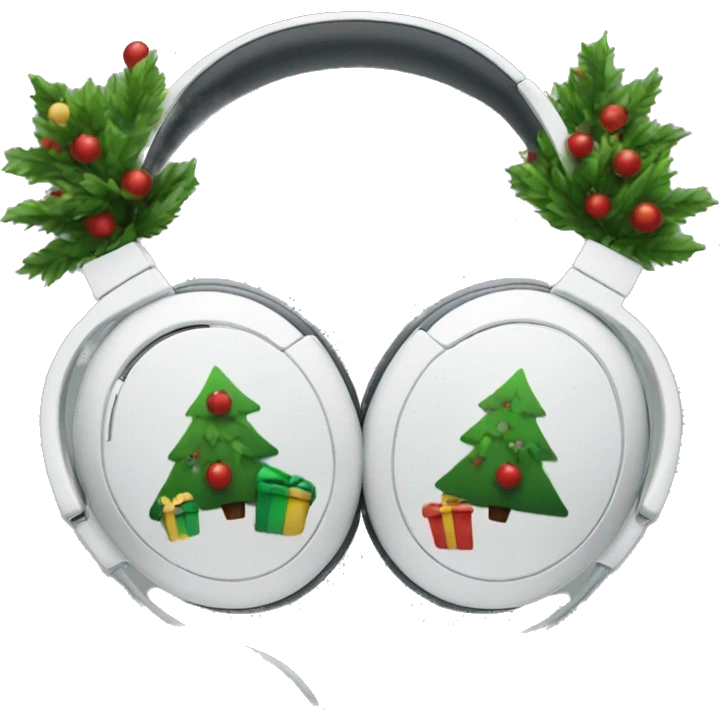 Apple headphones with Christmas tree designs  emoji