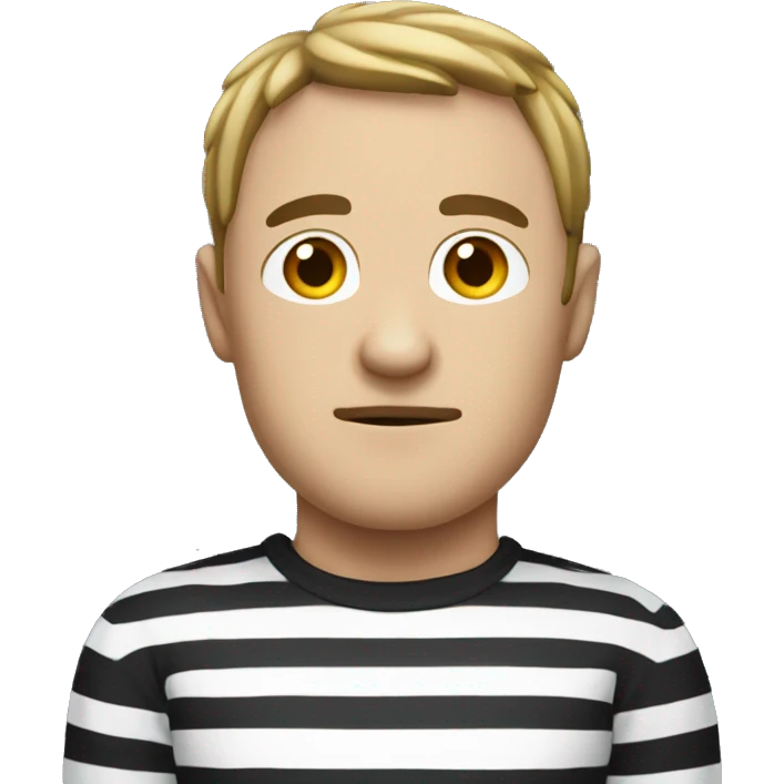 Robber with black and white strip shirt emoji