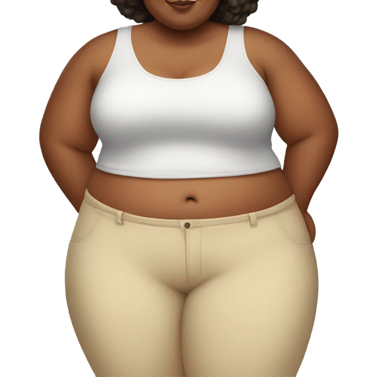 fat woman in a crop top emoji